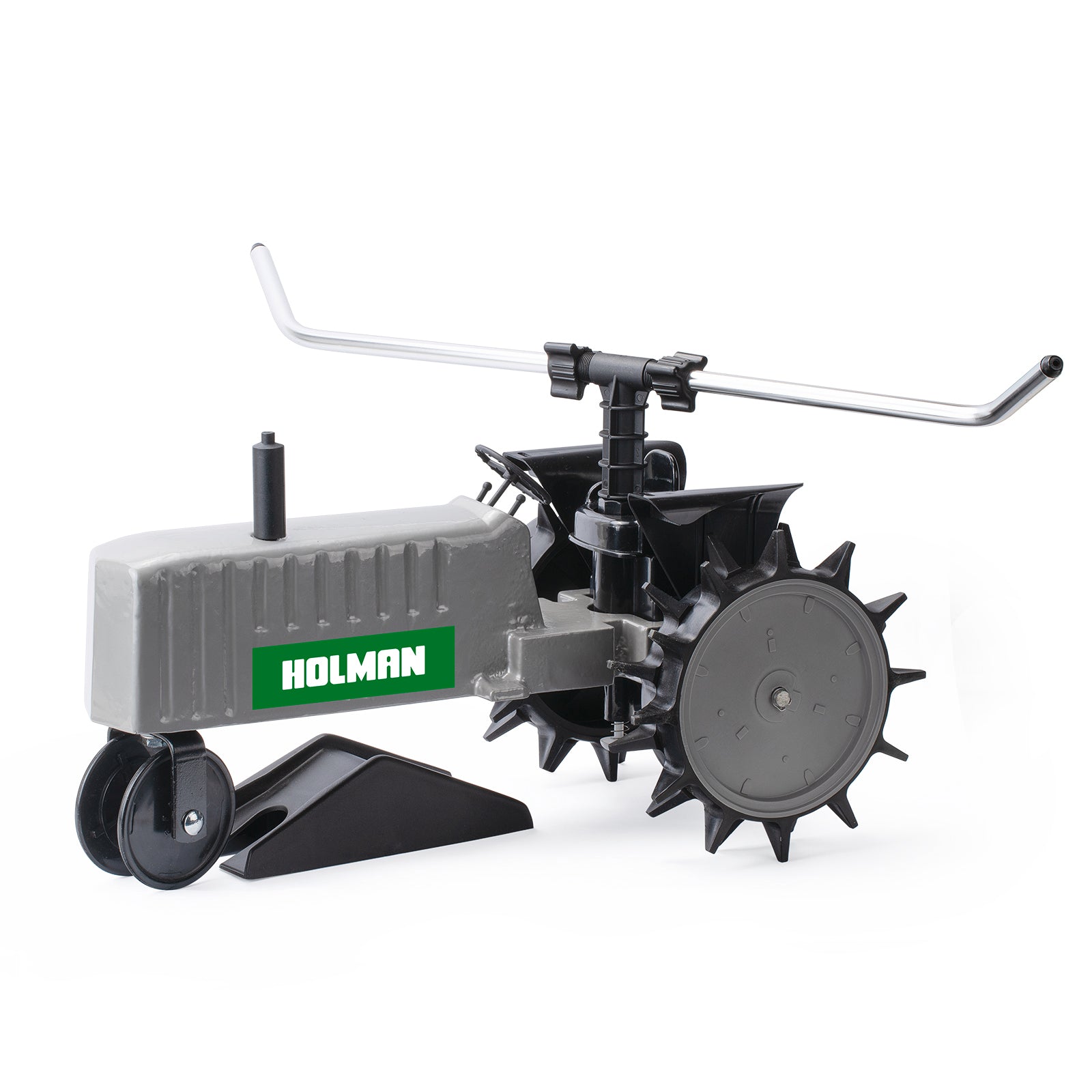Holman Solid Metal Travelling Sprinkler - 1100m2 Coverage, 12mm & 18mm Fittings
