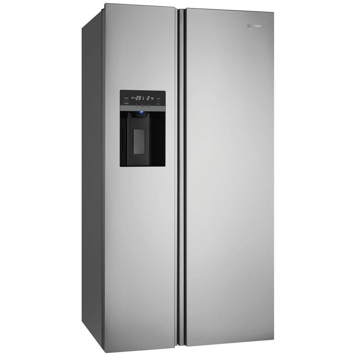 Westinghouse 596L Side by Side Fridge - Silver with Plumbed Ice and Water Dispenser - WSE6670SA