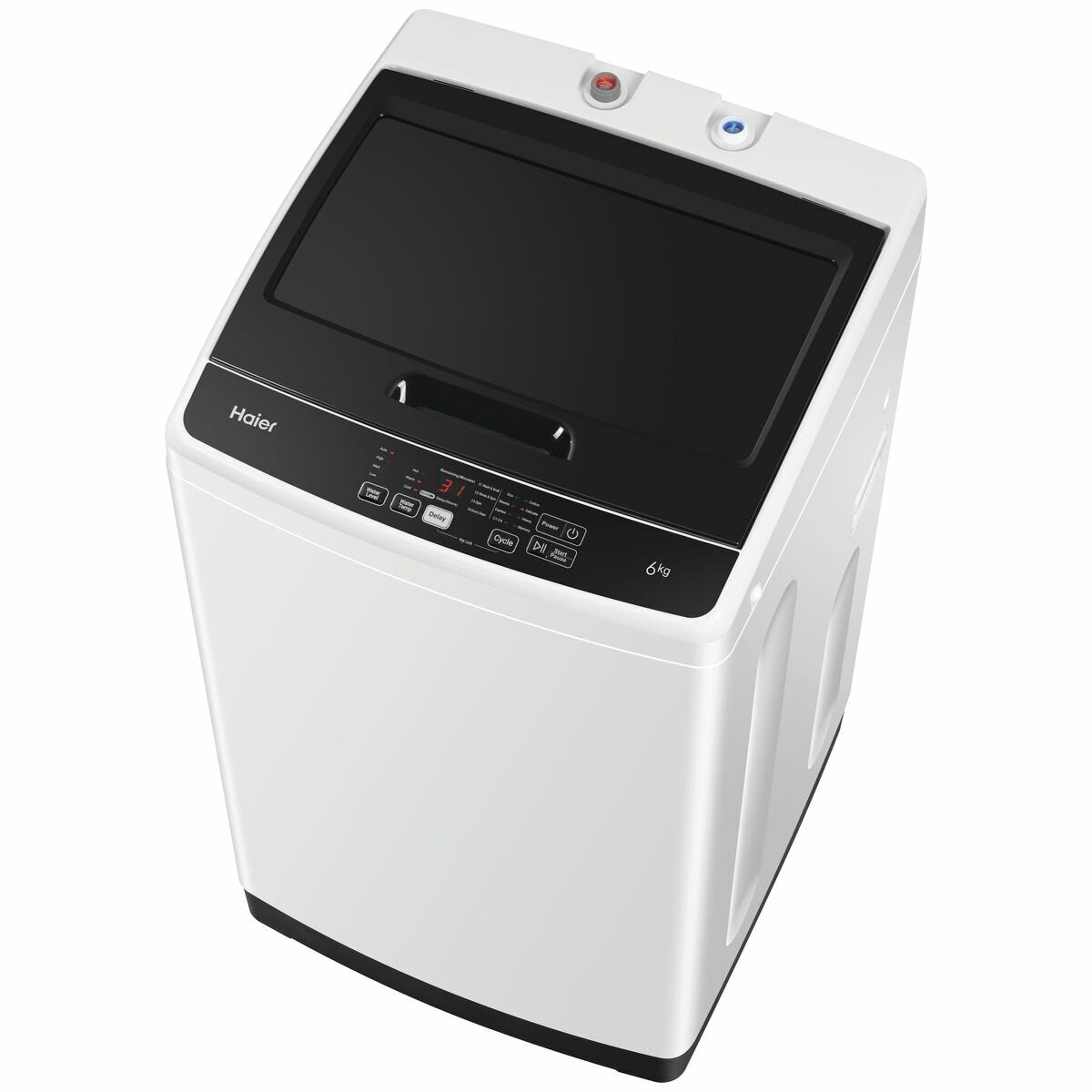 Haier 6kg Top Load Washing Machine - Touch Controls, 8 Programs, Auto-Balancing, Stainless Drum - HWT60AA1