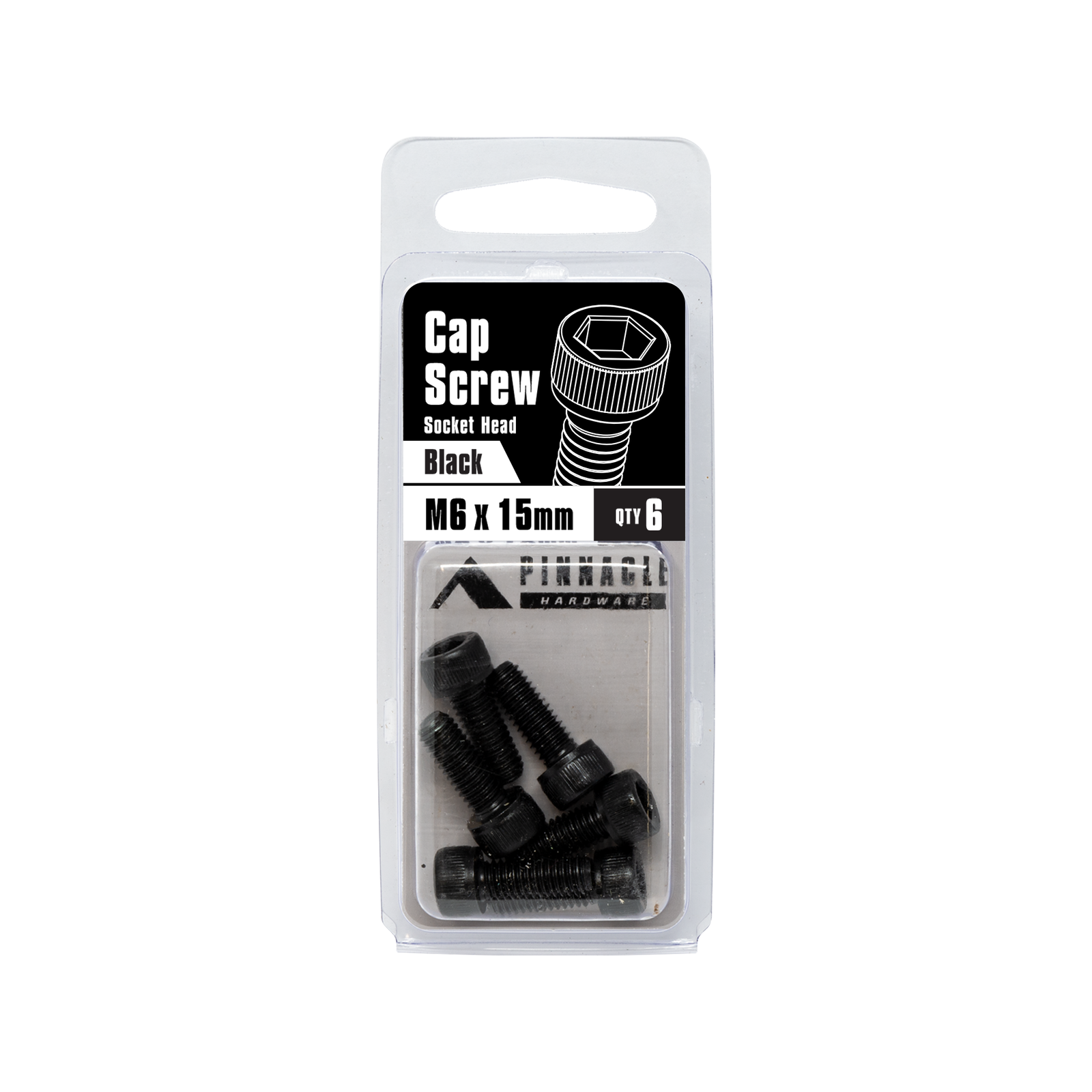 Pinnacle M6 x 15mm Steel Black Oxide Socket Head Cap Screw 6 Pack