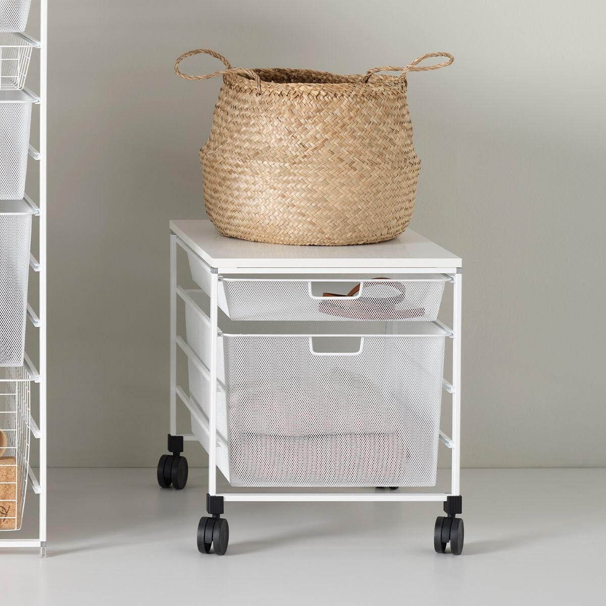 Elfa Mesh Drawer System 4 Runner - White E-Poxy Bonded Steel - 10 Year Warranty - 11999