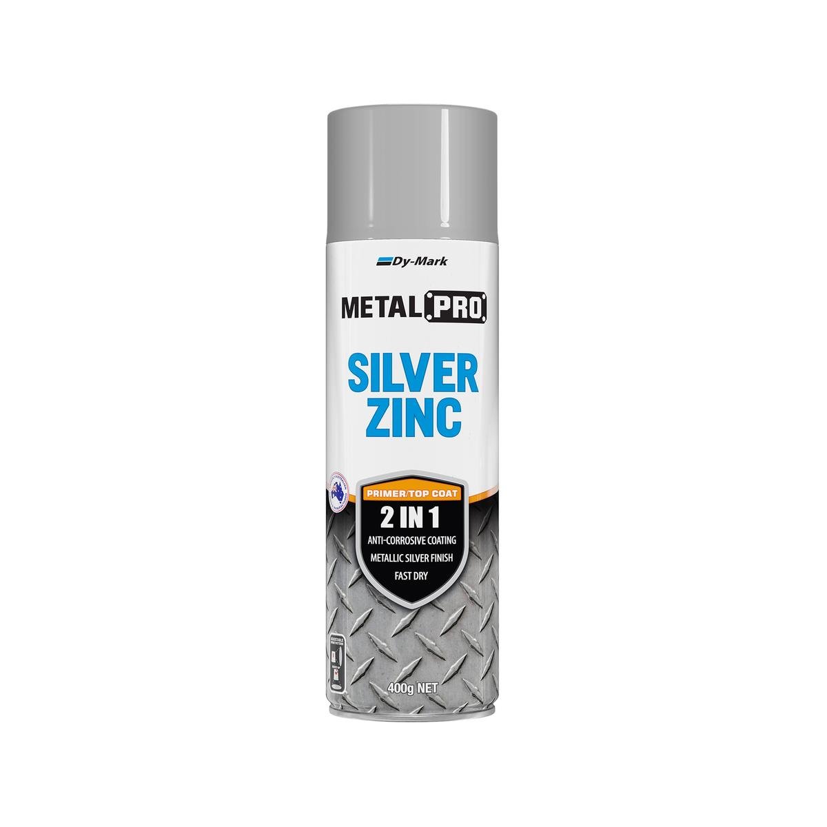 Dy-Mark MetalPro Silver Zinc Primer and Top Coat Spray 400g