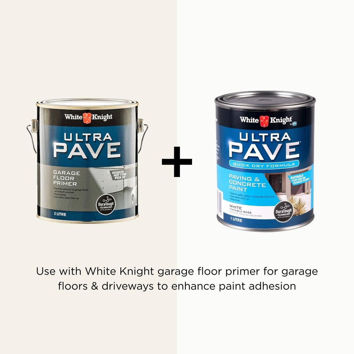 White Knight Ultra Pave 1L Quick Dry Concrete Paint - White - 1L - Durable Satin Finish - SuperSaverAU - view 5