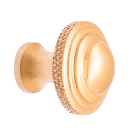 Lane 24mm Matte Brass Knurled Cabinet Knob
