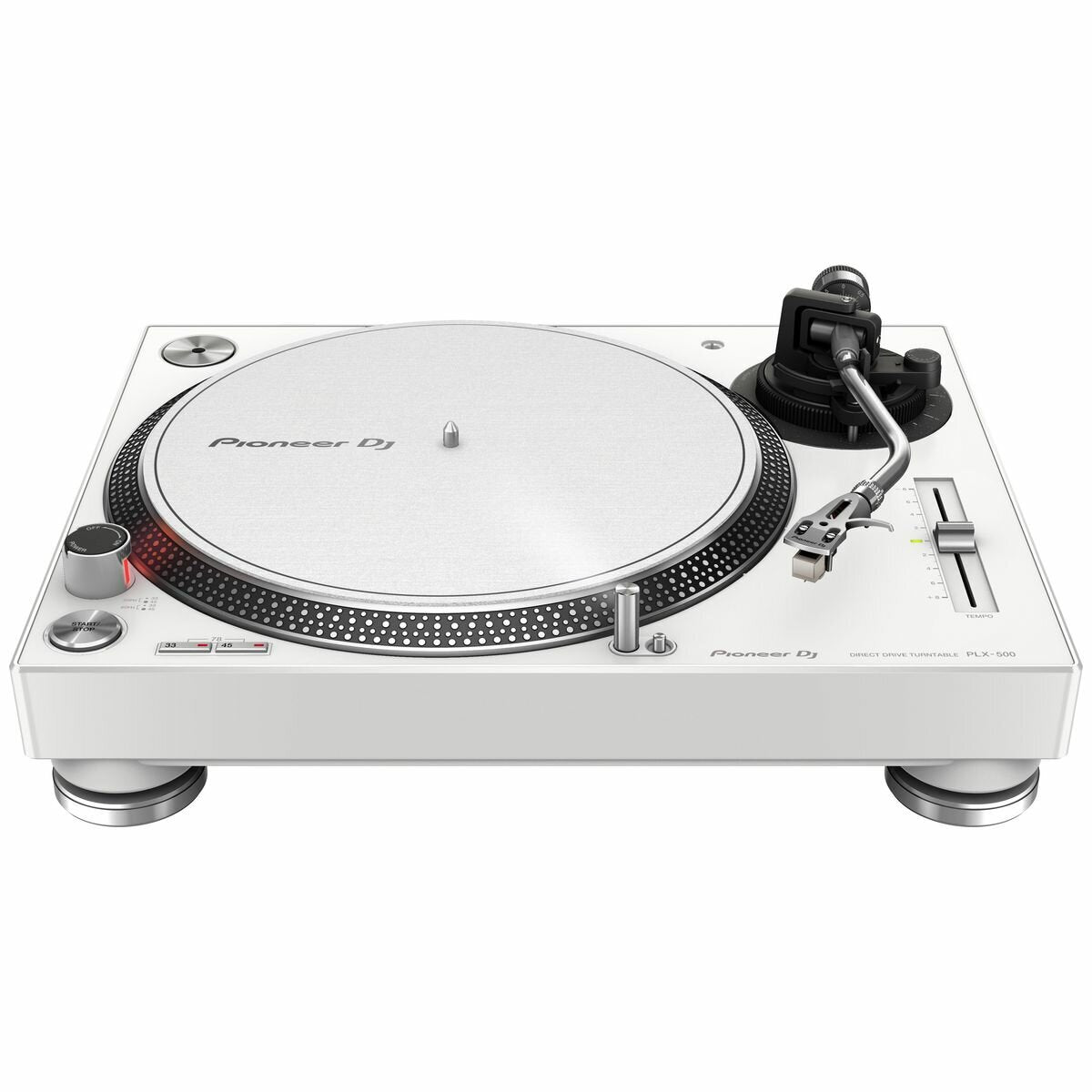 Pioneer DJ PLX-500 Direct Drive Turntable - USB Recording, Cover Art Display, White - PDJ-PLX-500-WH
