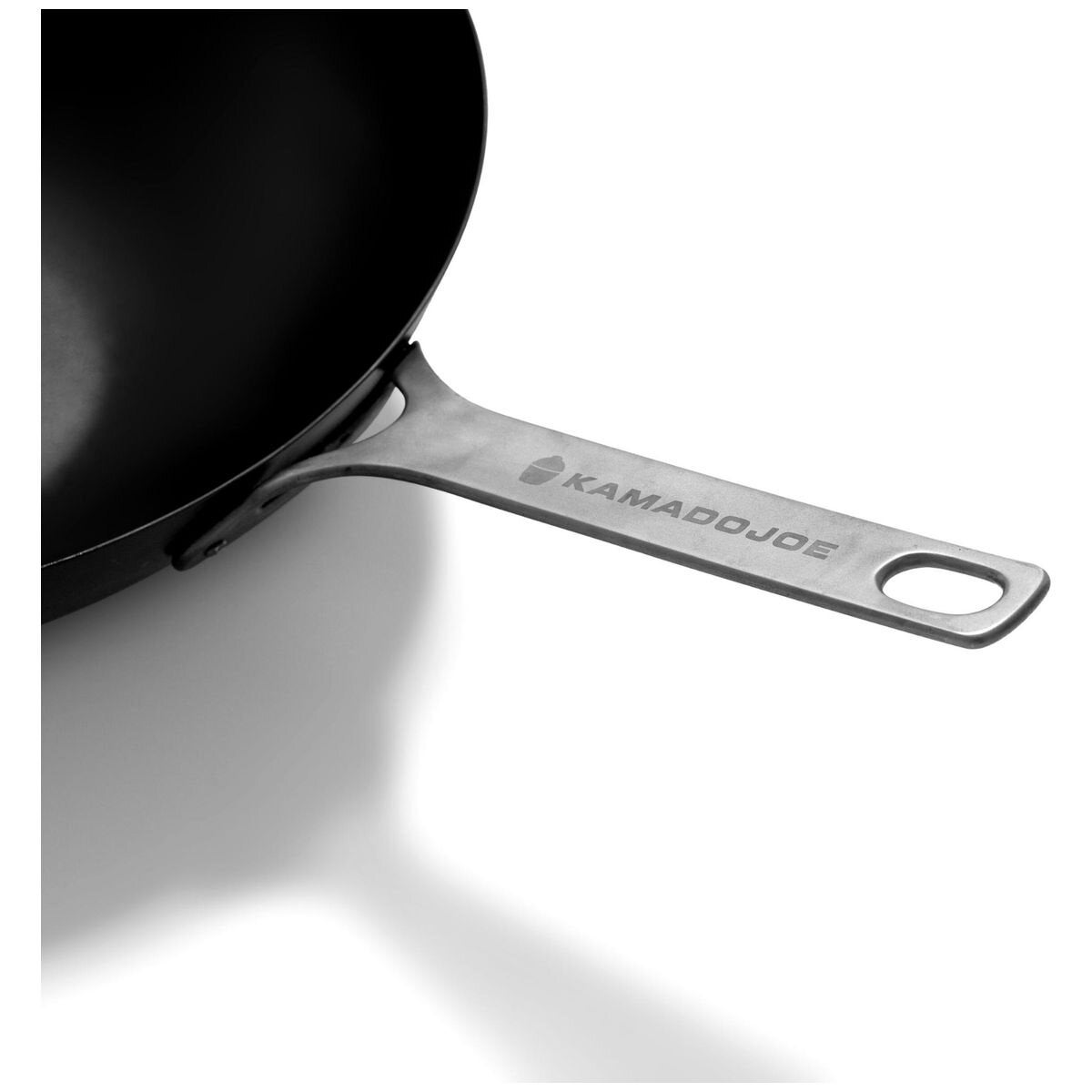 Kamado Joe Karbon Steel wok - pre-seasoned carbon steel stir-fry wok with long handle, black - KJ15124922