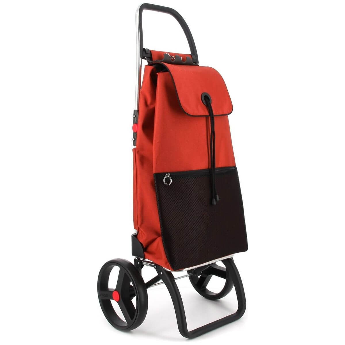 Rolser I-Max Urban Big Wheel Folding Trolley - Large Wheels, Front Mesh Zip Pocket, Red - R-IMX505-1027