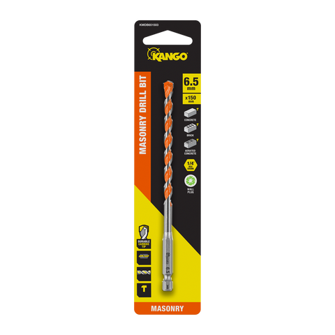 Kango 6.5 x 150mm 1/4" Hex Shank Masonry Drill Bit - Carbide Tip