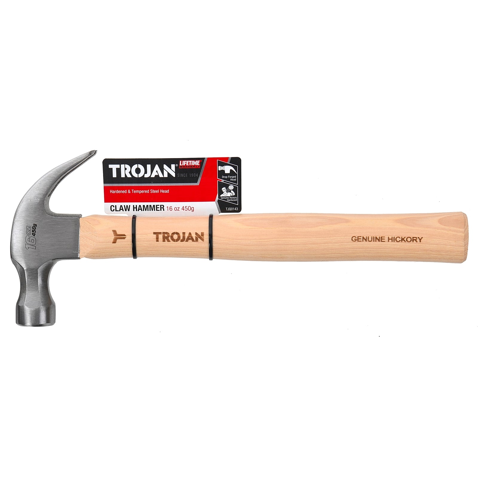 Trojan 16oz (450g) Timber Handle Claw Hammer