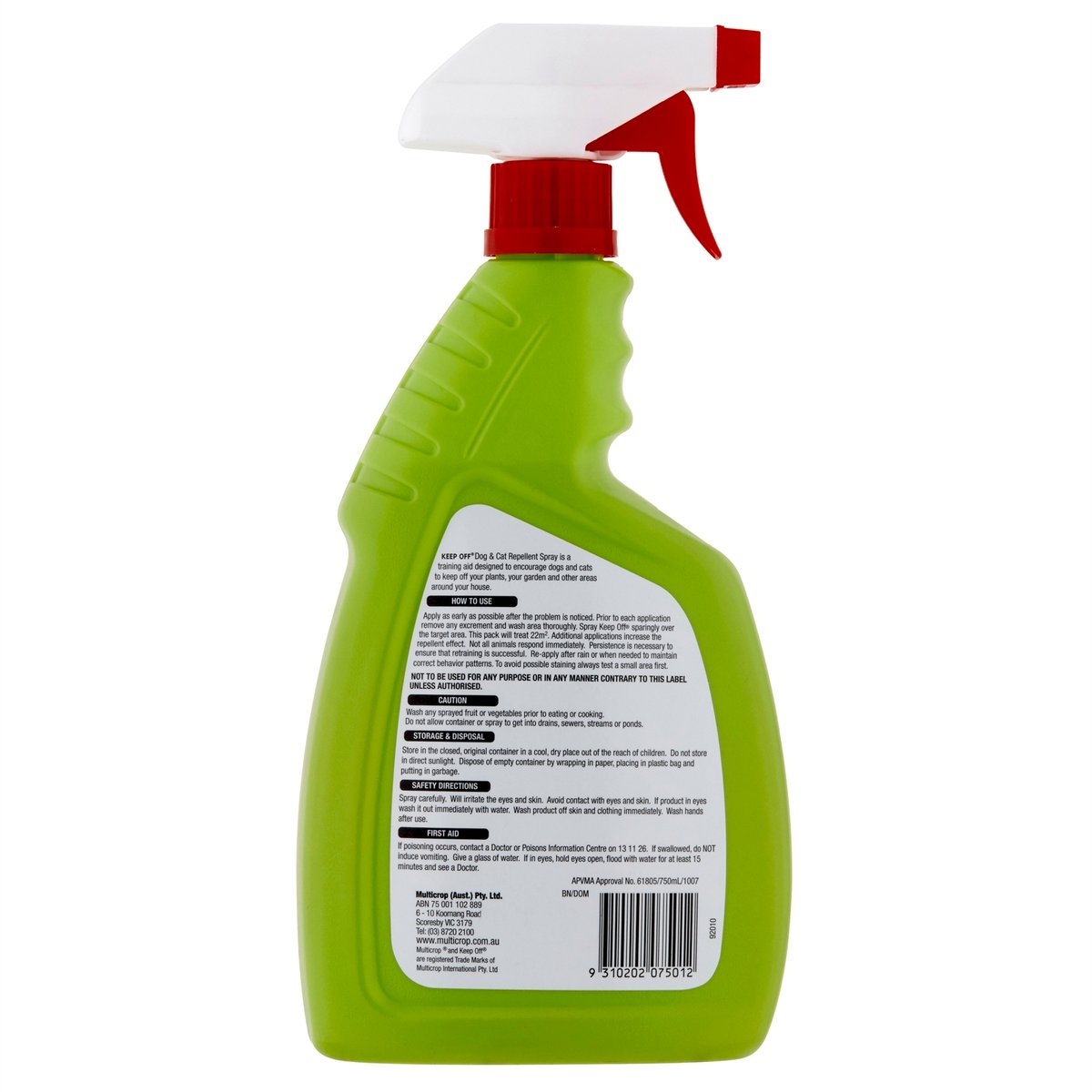 Multicrop Keep Off Dog & Cat Repellent 750ml - Ready To Use Outdoor Spray