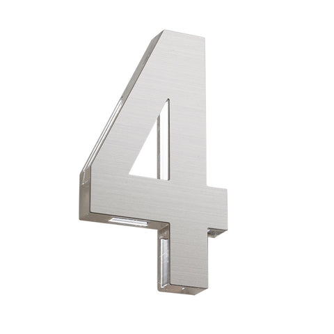 Sandleford Azure House Number 4 120mm Silver Stainless Steel & Acrylic, Weather Resistant