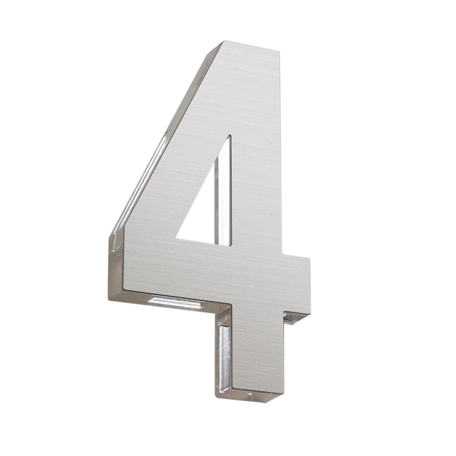 Sandleford Azure House Number 4 120mm Silver Stainless Steel & Acrylic, Weather Resistant