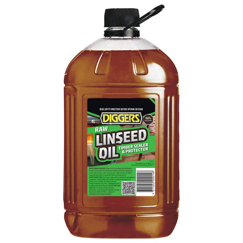 DIGGERS 4L Raw Linseed Timber Oil 100% Linseed