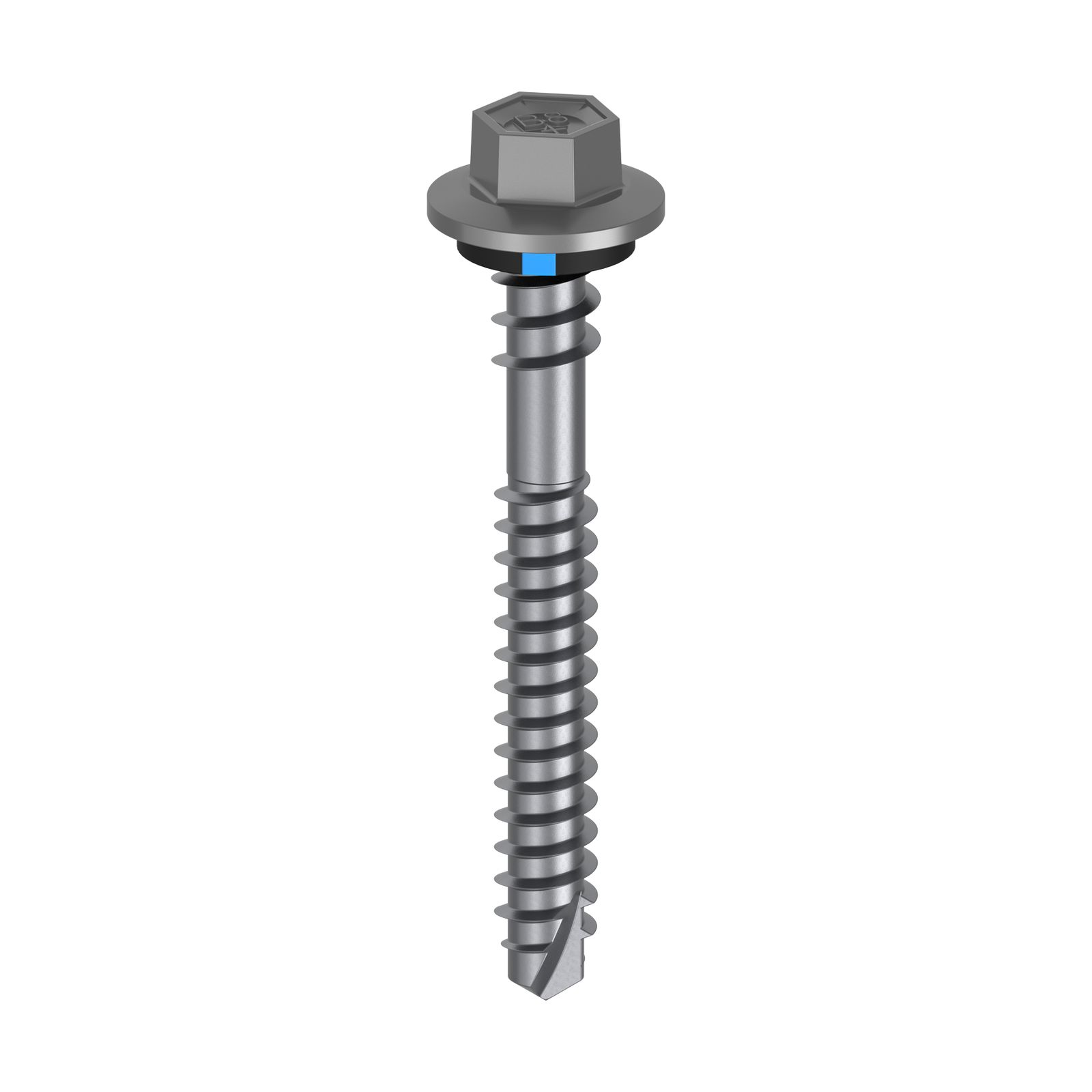 Bremick Vortex Plus 6.2 x 50mm Hex Roofing Screw, Carbon Steel B8 Basalt, Sealed Head Vortex Point - 100 Box