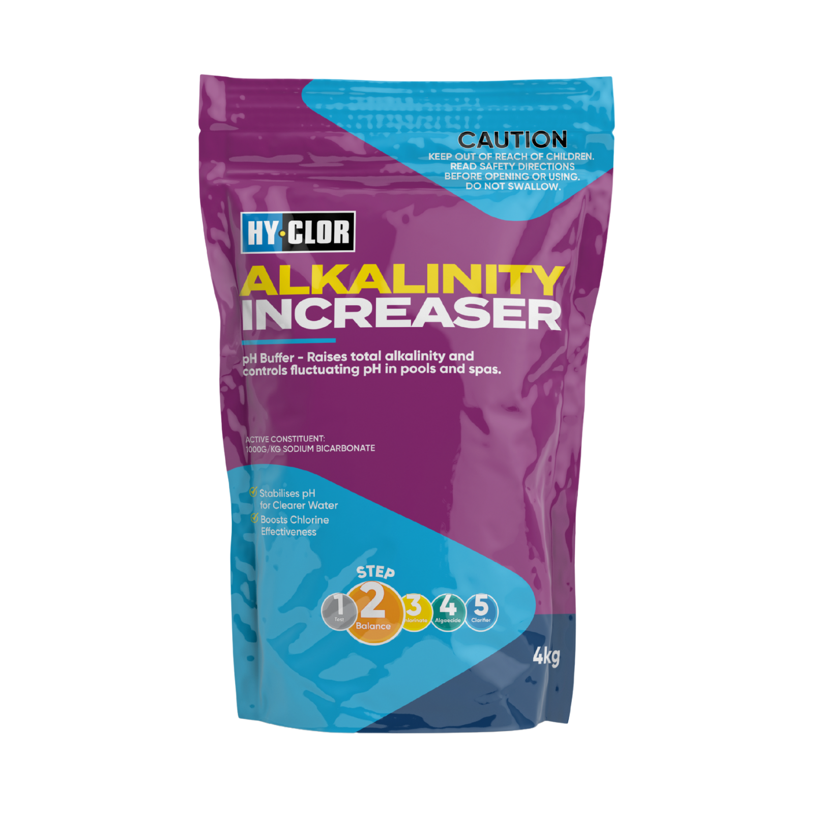 Hy-Clor Alkalinity Increaser pH Buffer 4kg Sodium Bicarbonate Soft Pack