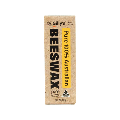 Gilly's 50g Pure Australian Beeswax Block, Food-Safe & Additive-Free
