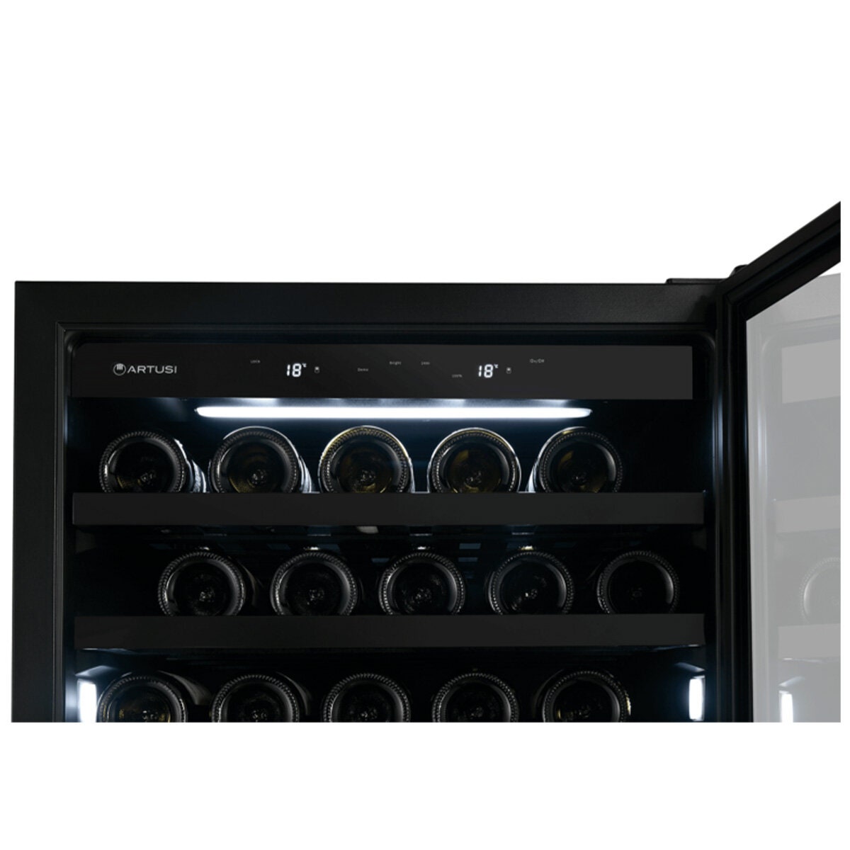 Artusi 160 Bottle Dual Zone Wine Cabinet - Matte Black - Frost Free - AWCD160BV