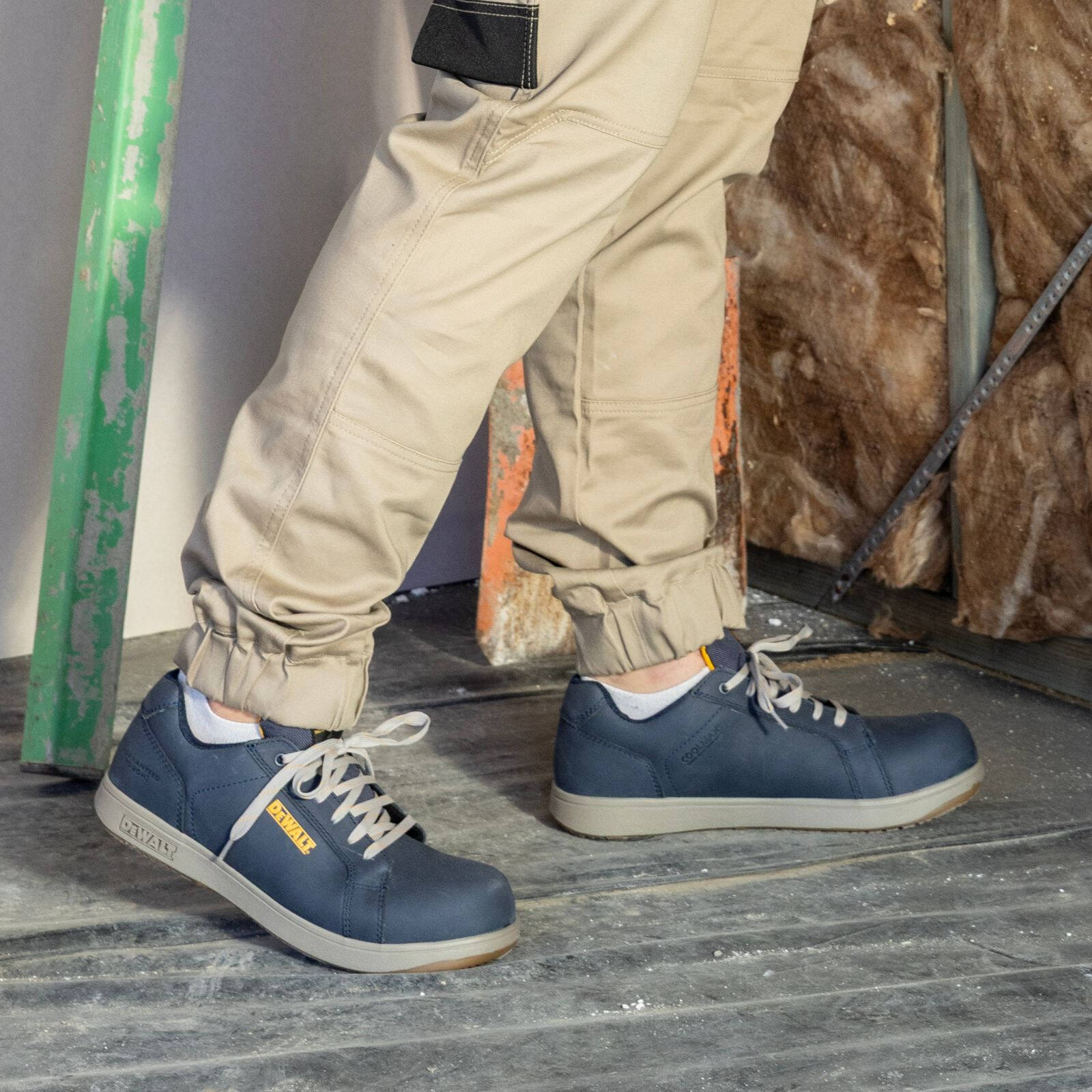 DeWALT Navy Milbank Composite Toe Safety Work Shoe Size 8 - Water Resistant Nubuck, SRC