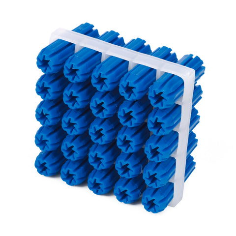 Ramset 8 x 25mm Blue Plastic Wall Plugs - Frame of 25