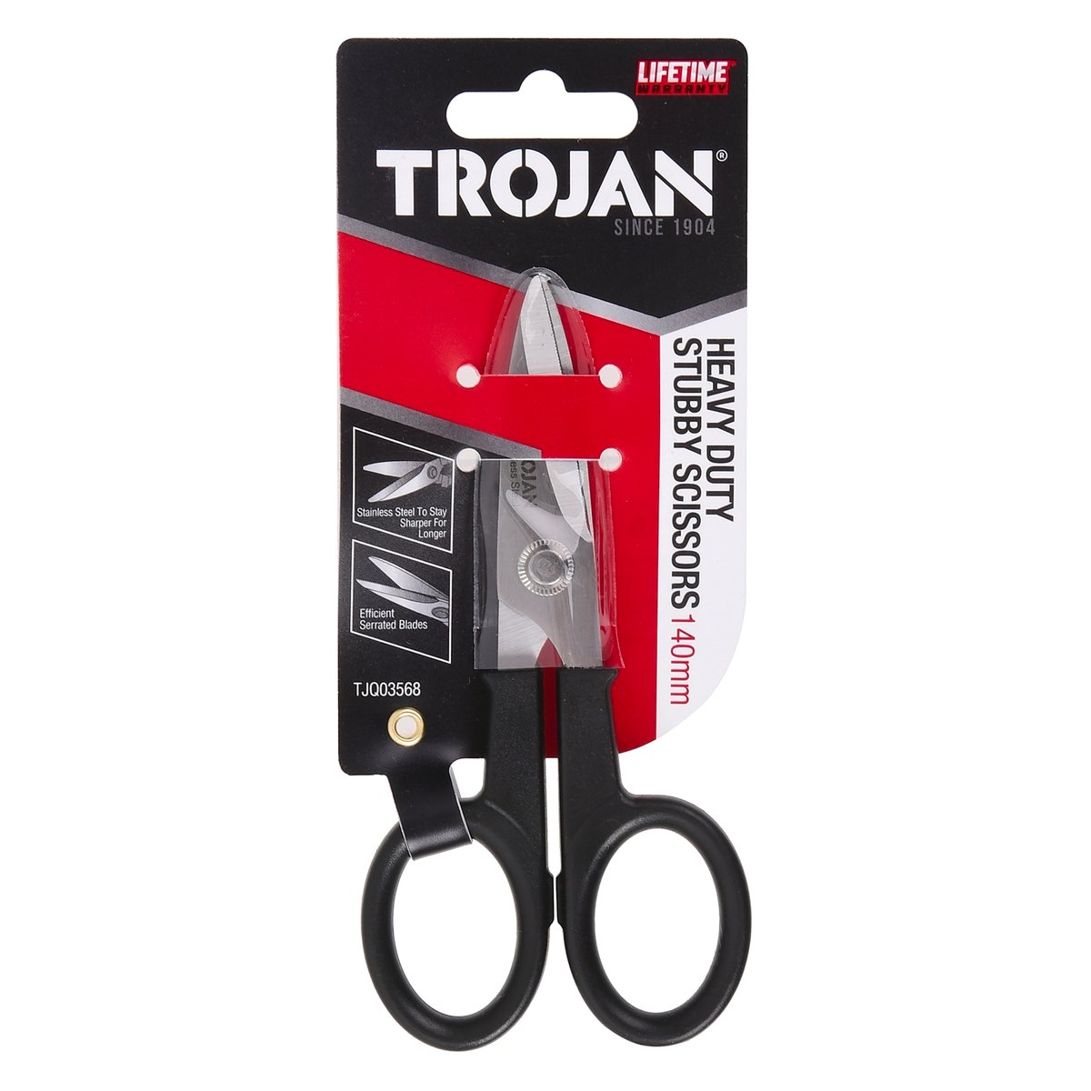 Trojan 140mm Heavy Duty Stubby Scissors Stainless Steel