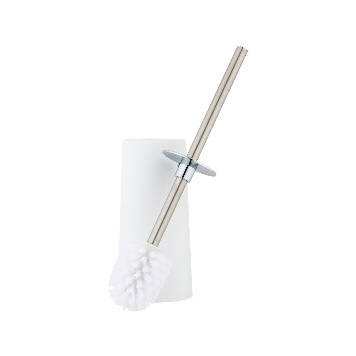 Barelli Matte White Plastic Toilet Brush & Holder