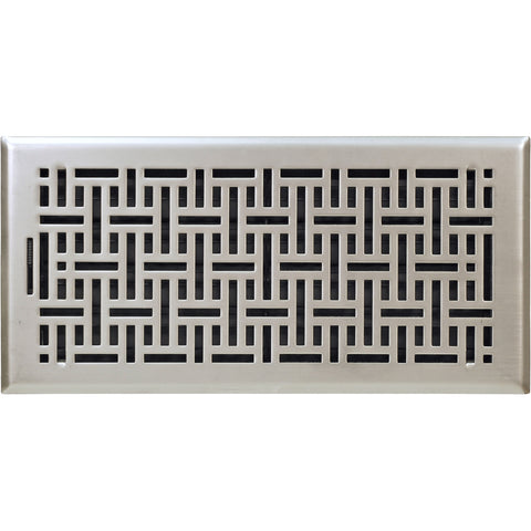 Accord 15 x 35cm Wicker Floor Register Satin Nickel Electroplated Steel