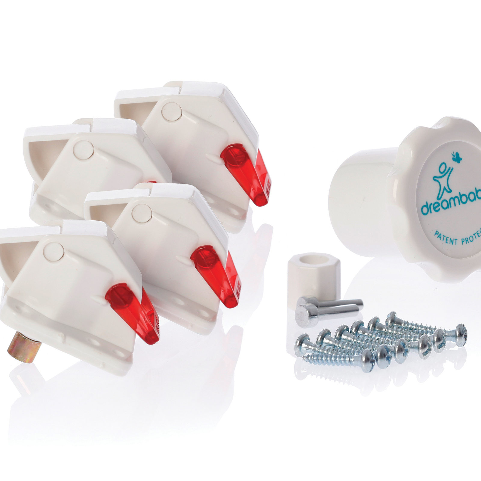 Dreambaby Child Safety Mag Lock 4 Magnetic Lock System with 1 Key, White ABS