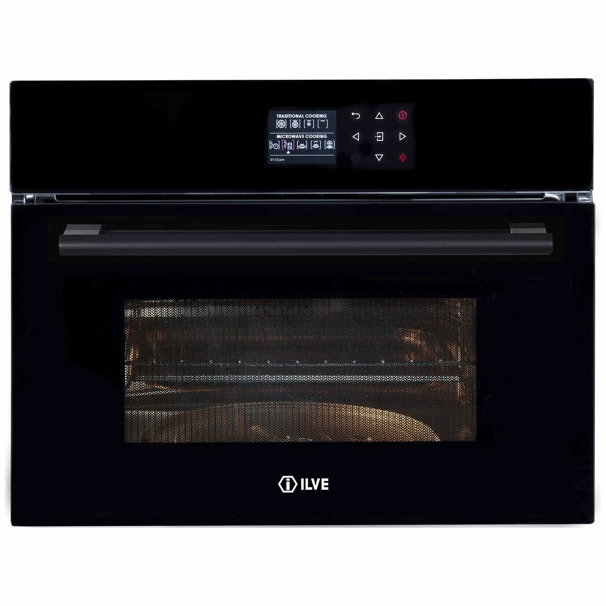 ILVE 60cm compact built-in combi-microwave oven - 35L, CHEF-Assist, black glass, touch controls - ILCM45BV