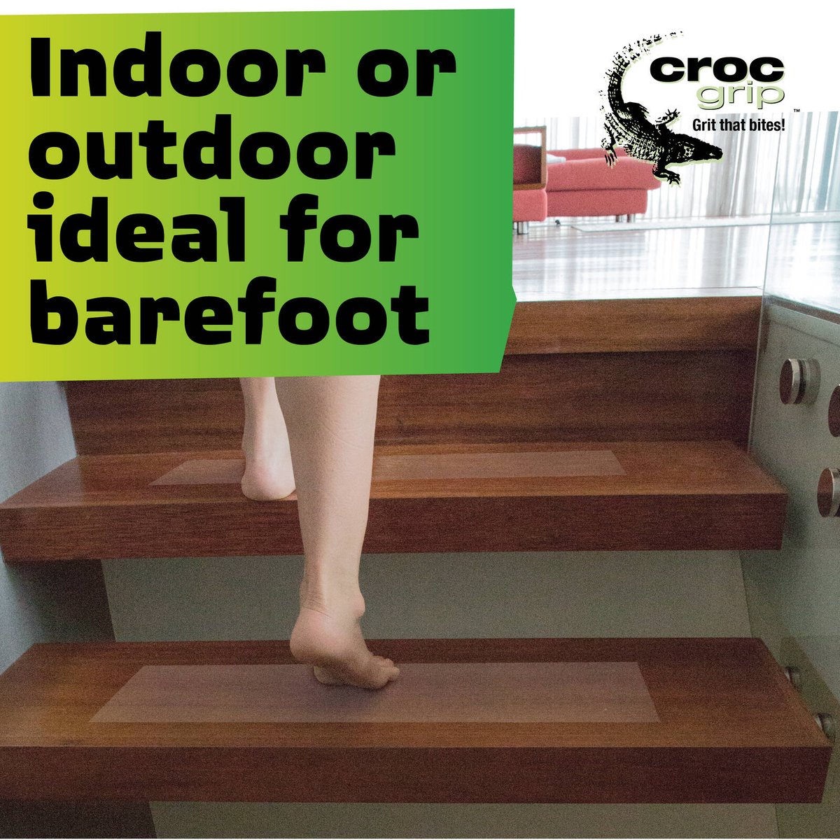 Croc Grip 500mm x 150mm Clear XL Soft Textured Step - Vinyl