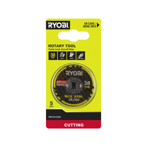 Ryobi 38mm Rotary Twist Lock Cutting Disc for Metal and Plastic - 5 Pack