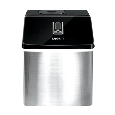 Devanti Portable Ice Cube Maker 3.2L Stainless Steel - SuperSaverAU - view 1
