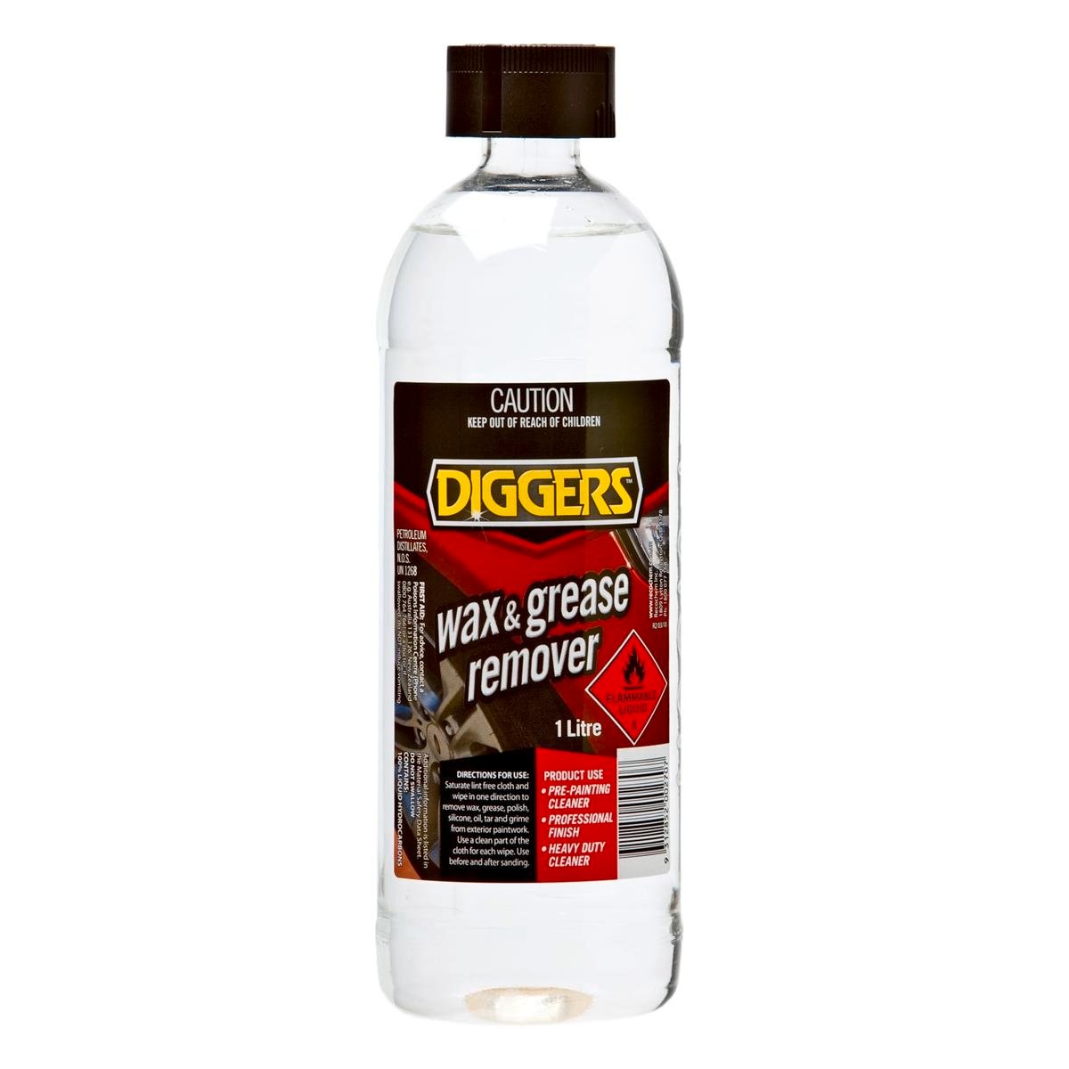 Diggers Wax & Grease Remover 1L, Low Aromatic White Spirits Solvent