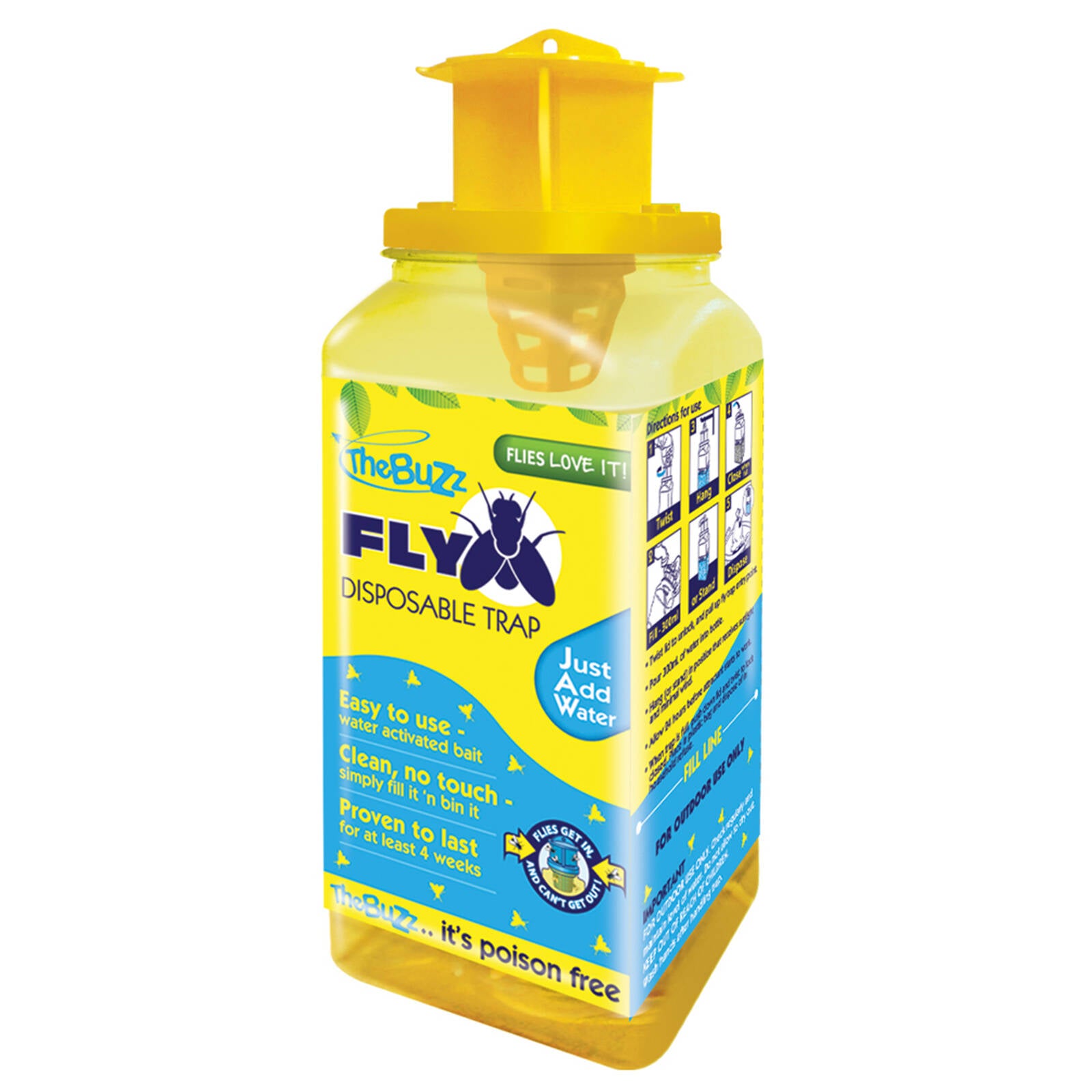 The Buzz Disposable Fly Trap, Poison-Free Outdoor Insect Control