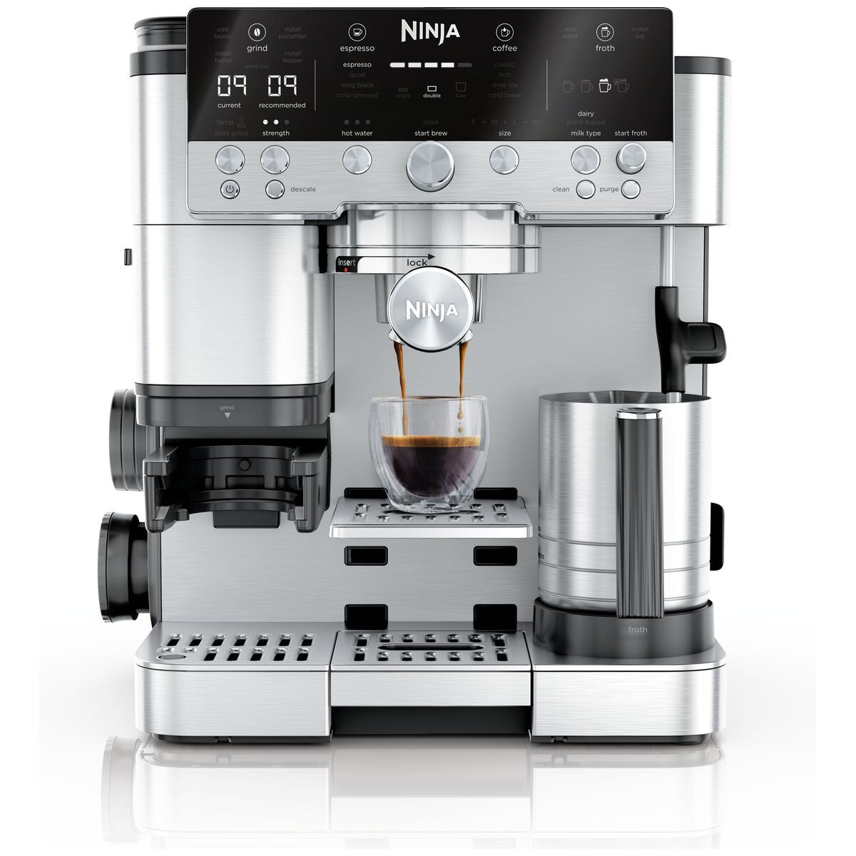 Ninja Luxe Cafe Premier Espresso Machine - Stainless Steel - Built-In Grinder and Scale - ES601ANZ