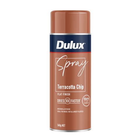 Dulux 340g Terracotta Chip Flat Spray Paint, Matte Finish, Indoor