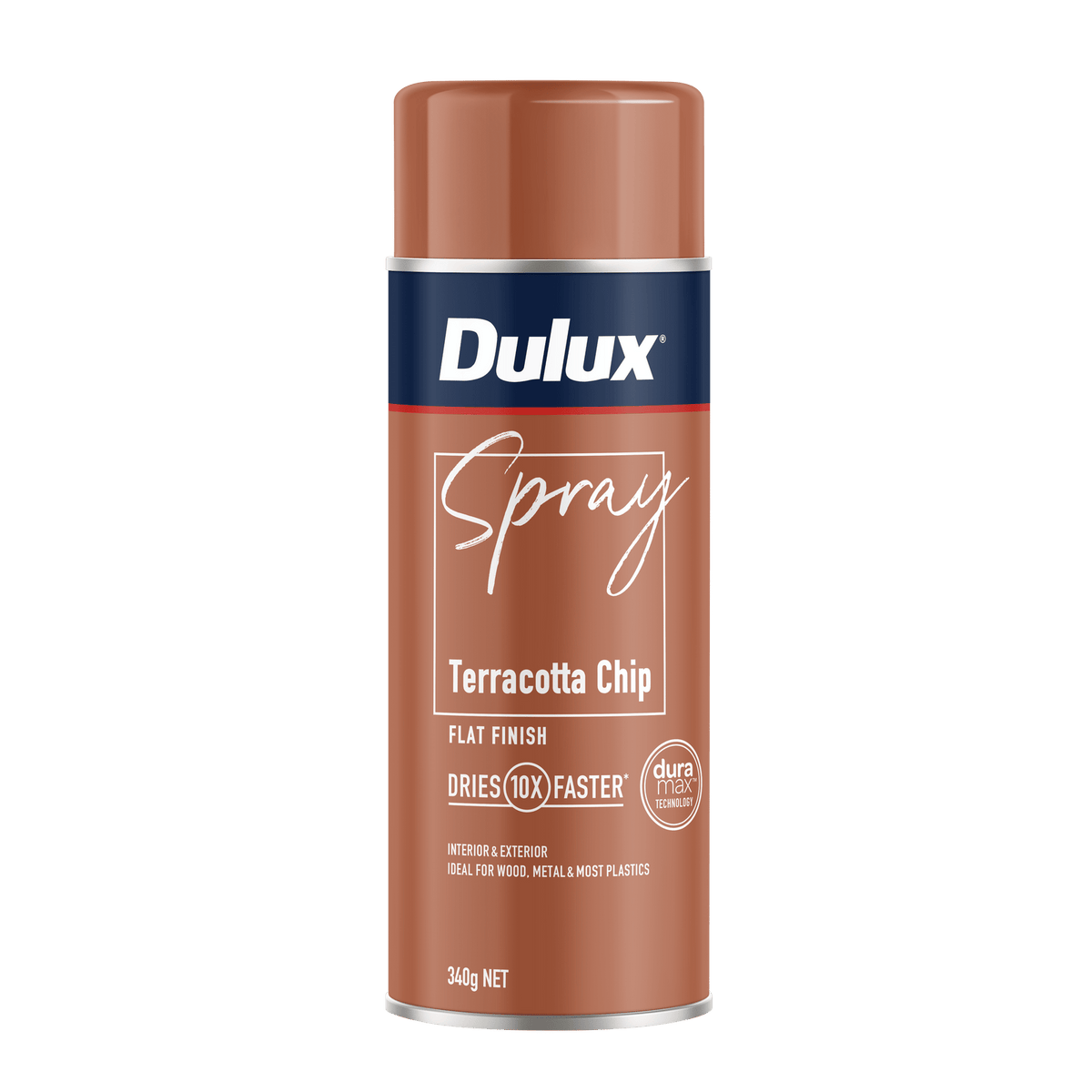 Dulux 340g Terracotta Chip Flat Spray Paint, Matte Finish, Indoor