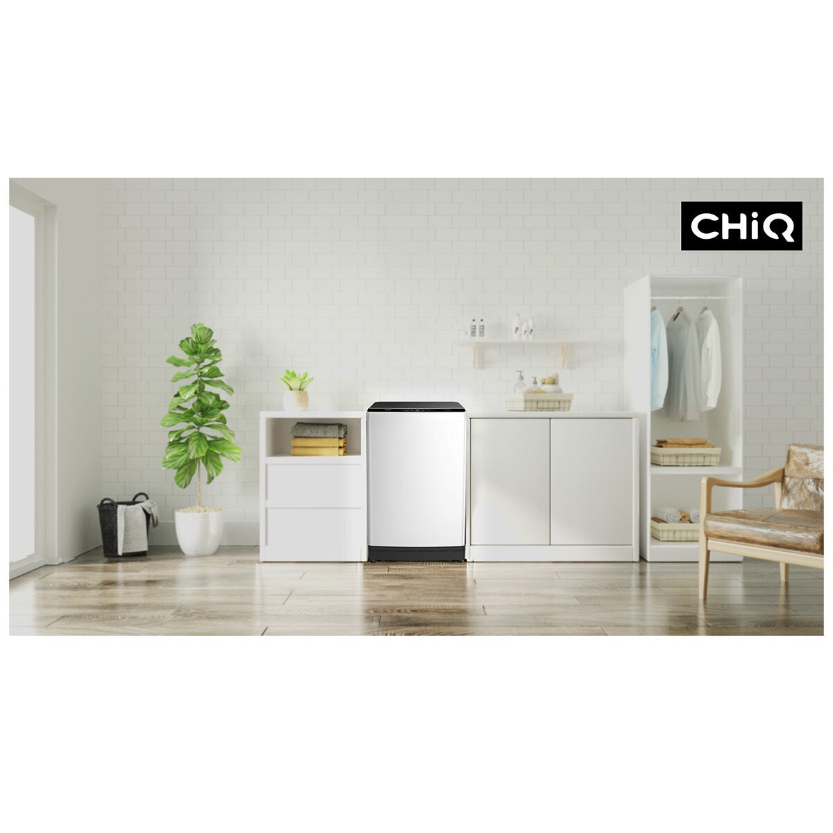 CHiQ 6.5kg Top Load Washing Machine - Glass Lid with Damper, Delay Start, 9 Programs - WTL65FDW