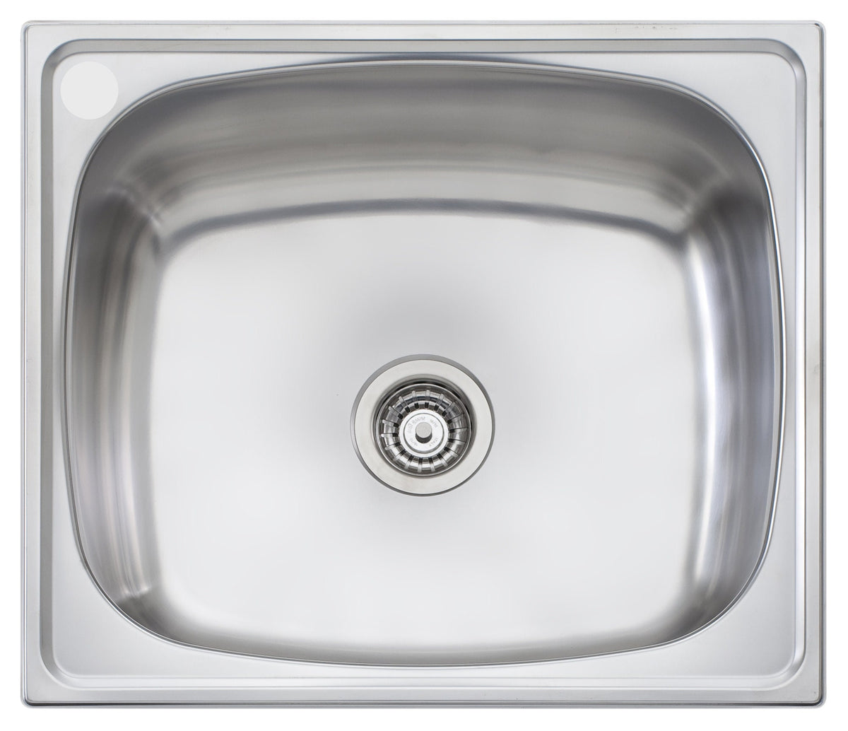 Oliveri 70L single bowl laundry tub - Polished stainless steel with left-hand tap hole - TI70LTH