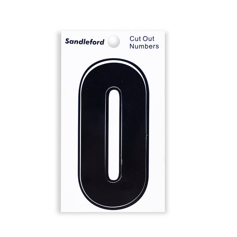 Sandleford 85mm Black Cut Out Self Adhesive House Number 0