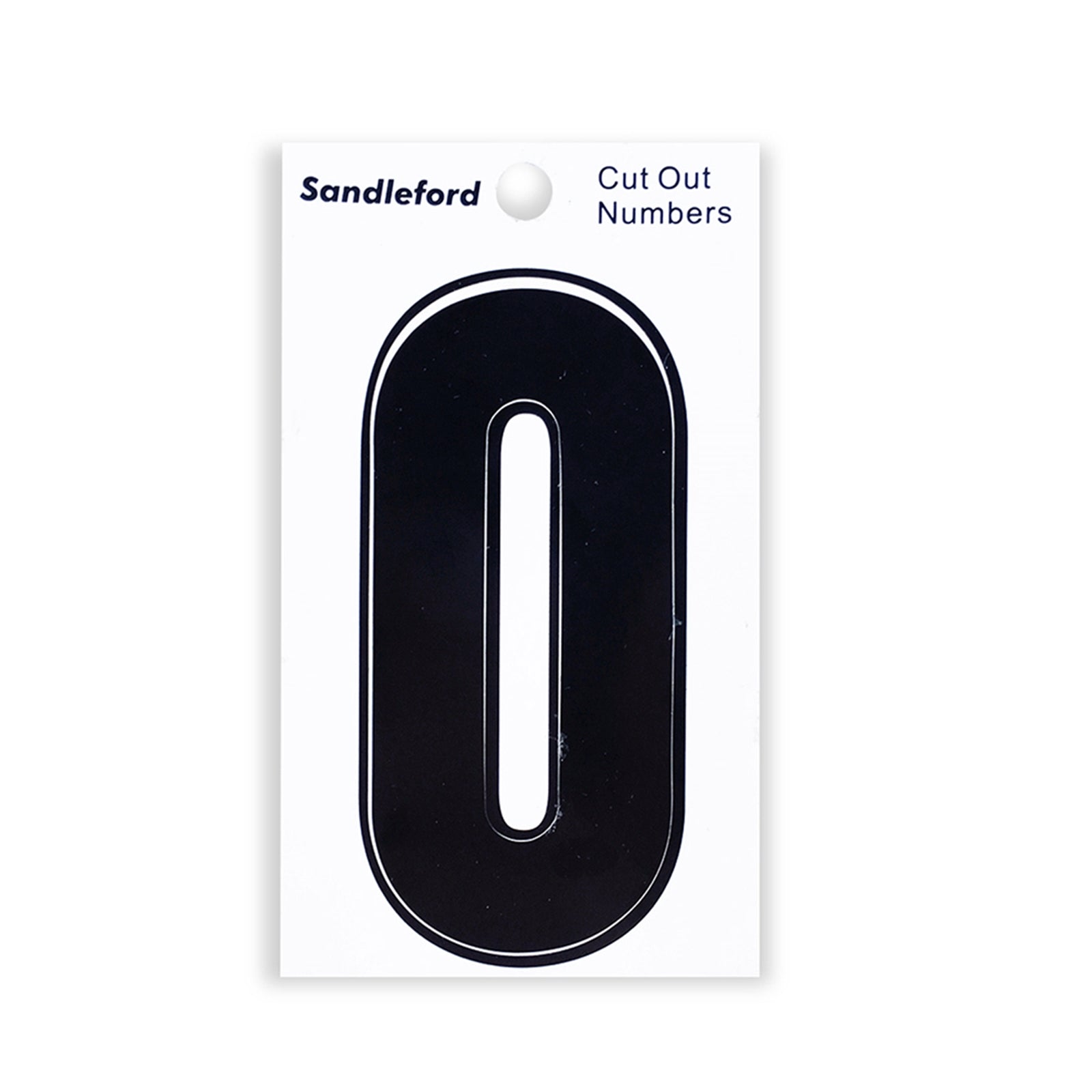 Sandleford 85mm Black Cut Out Self Adhesive House Number 0