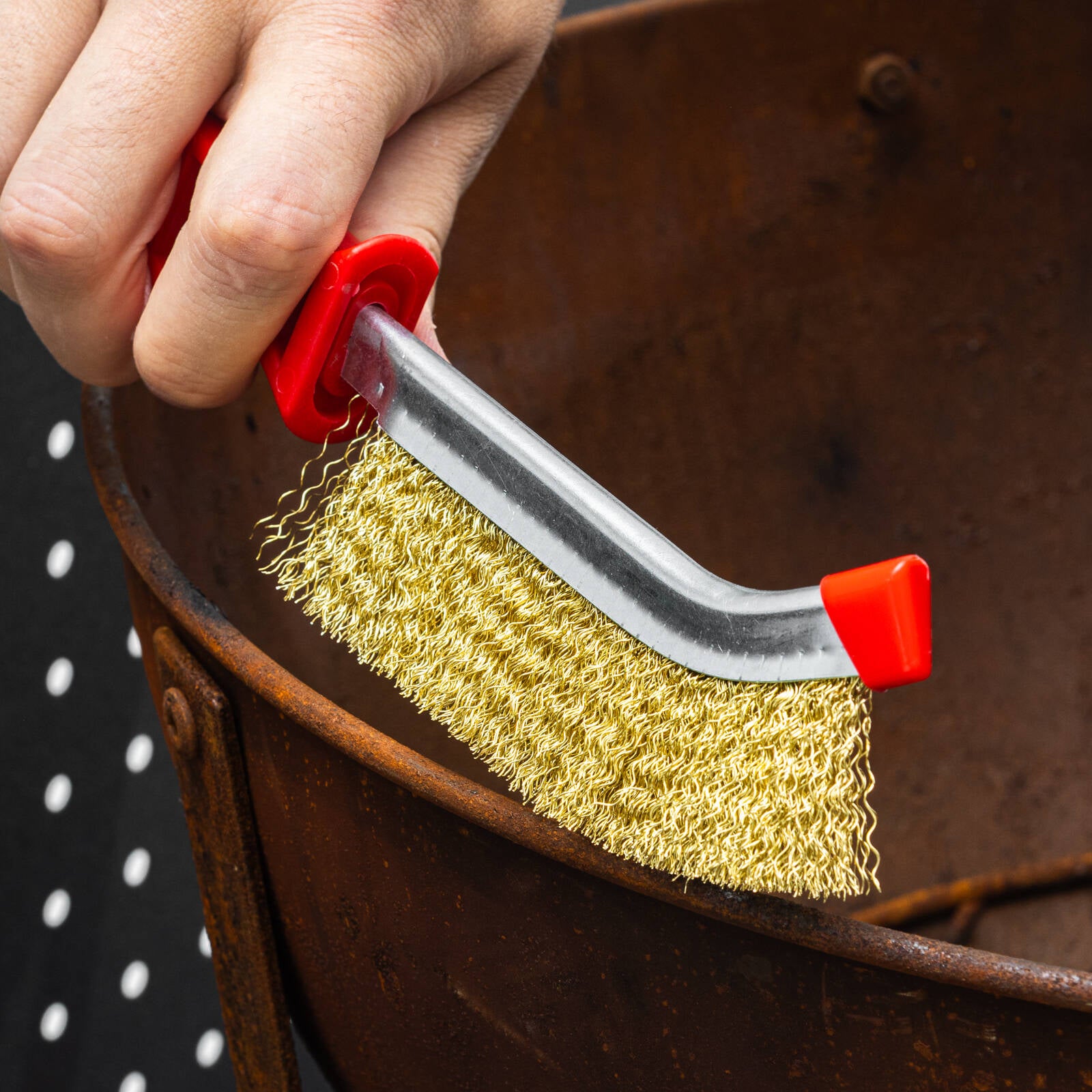 Trojan Brass Plated Wire Brush 310mm Rust and Paint Removal