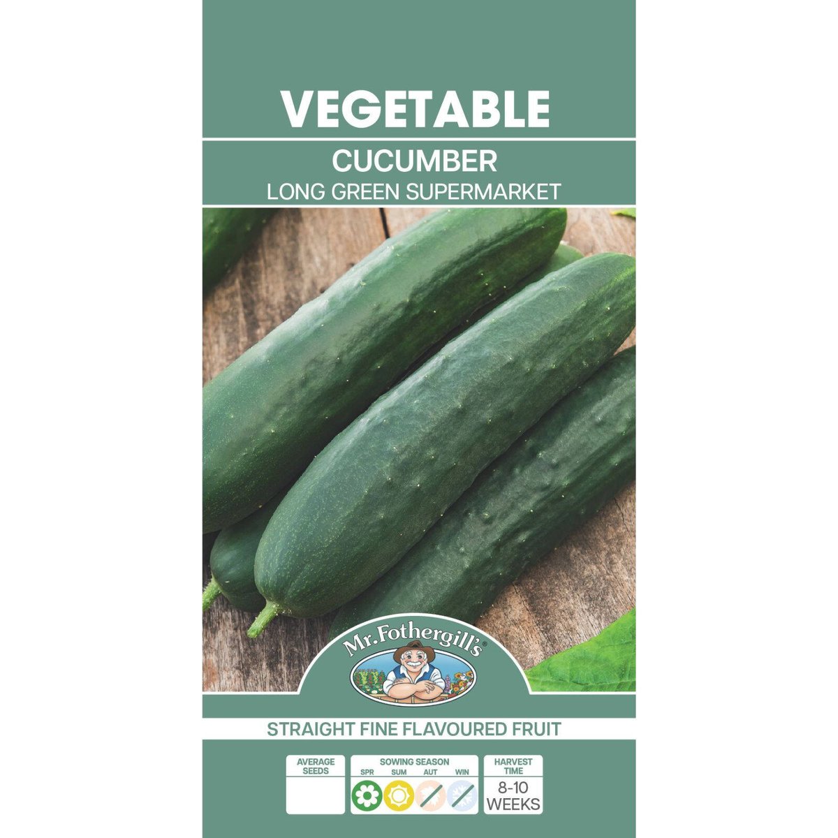 Mr Fothergill Cucumber Seeds - Long Green - 50 Seeds - Crisp Flavor - SuperSaverAU - view 1