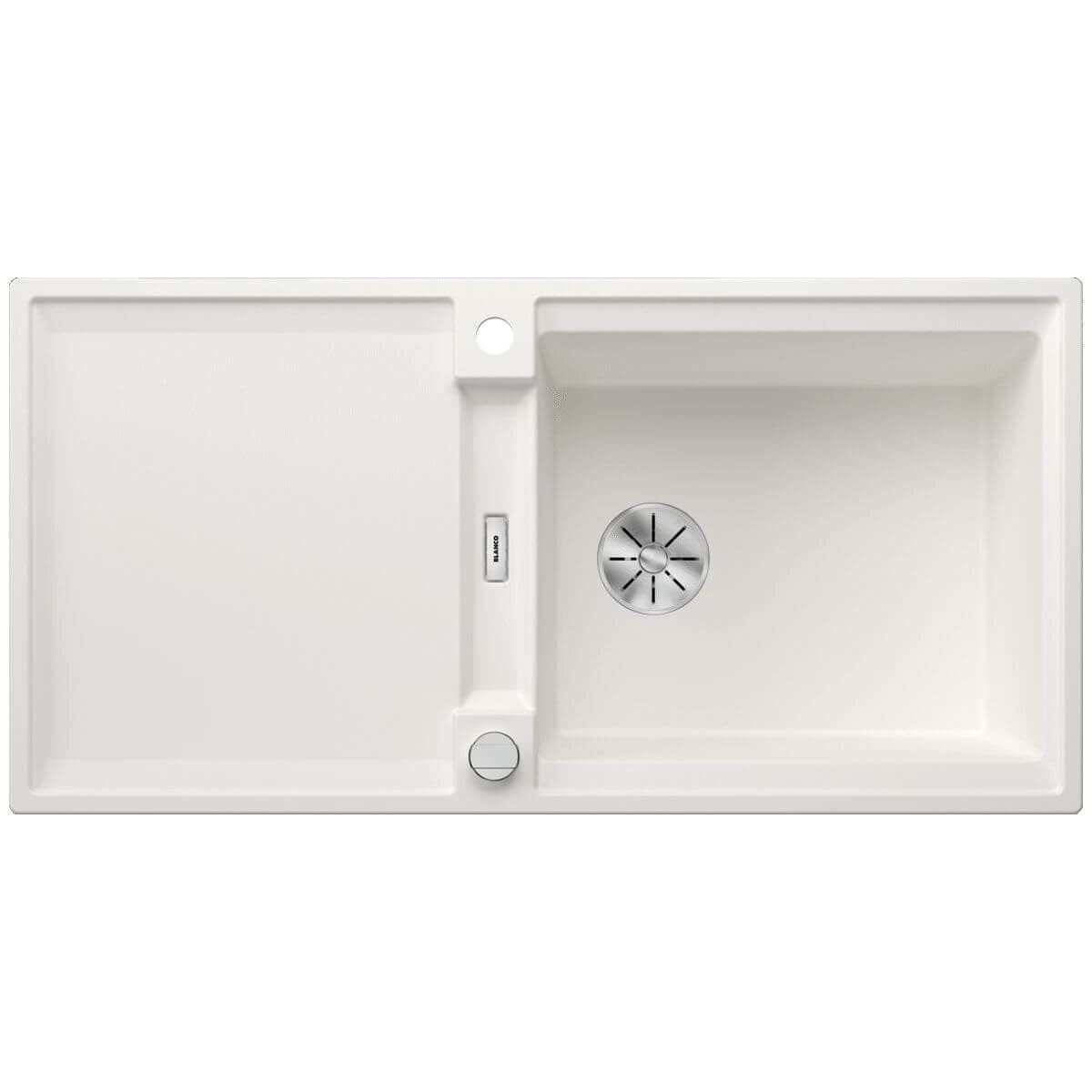 Blanco Adira XL 6S Silgranit single bowl sink with drainer - White, integrated drainboard, reversible - 528132