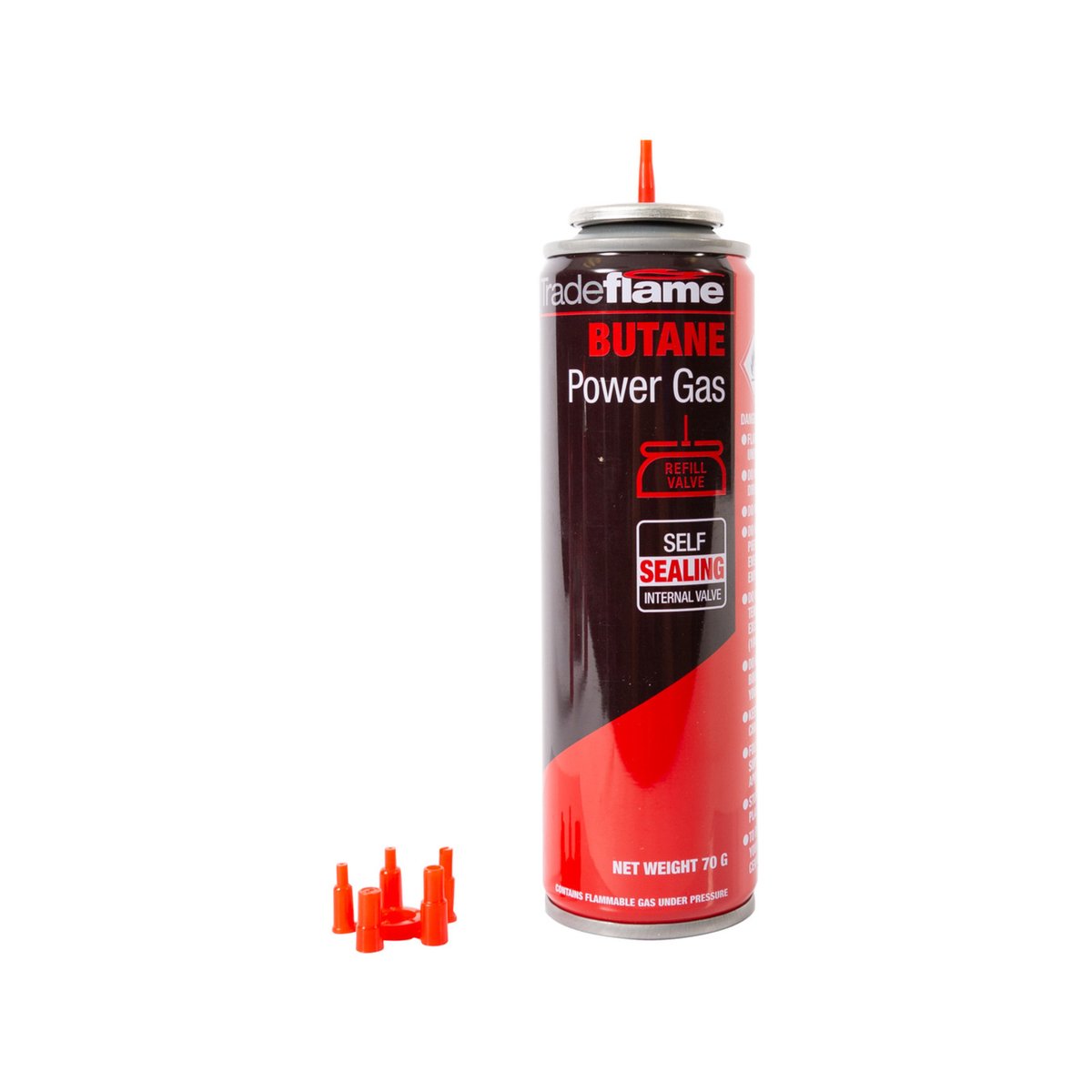 Tradeflame 70g Butane Gas Cartridge Refill Valve - High Temperature Fuel - SuperSaverAU - view 3
