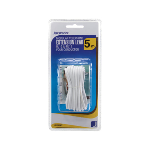 Jackson 5m RJ12 Telephone Lead White US7005WT