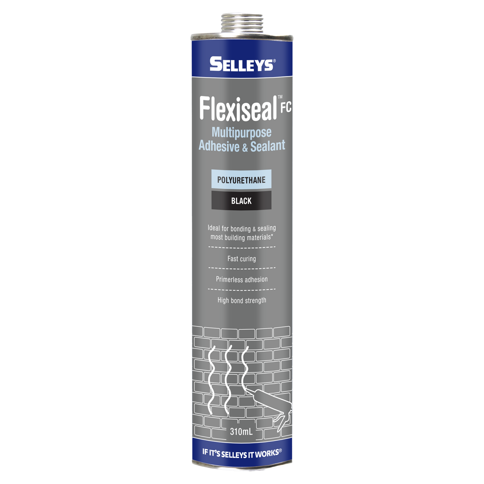 Selleys Flexiseal FC Polyurethane Sealant & Adhesive Black 310ml