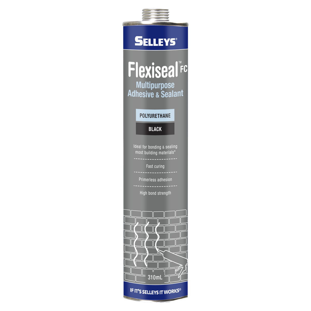 Selleys Black Flexiseal FC Polyurethane Sealant Adhesive 310ml - 0.588L - SuperSaverAU - view 1