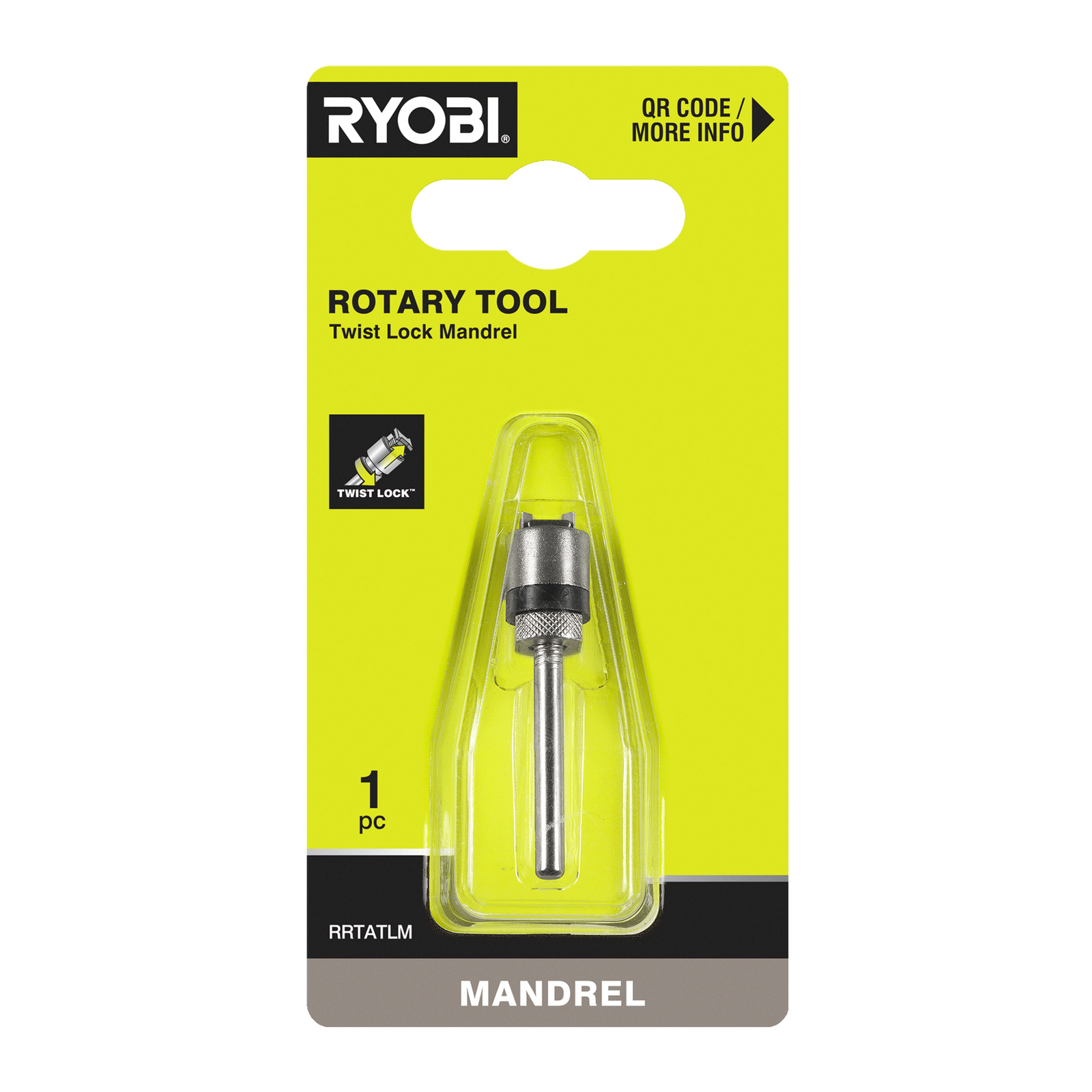 Ryobi Rotary Twist Lock Mandrel for Tool-Free Accessory Changes