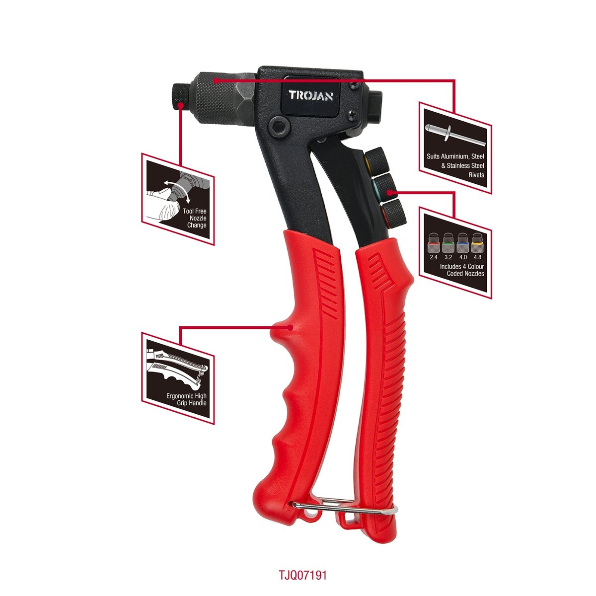 Trojan Rivet Gun - 8 Inch - Aluminium/Steel/Stainless Steel - DIY Use - SuperSaverAU - view 2