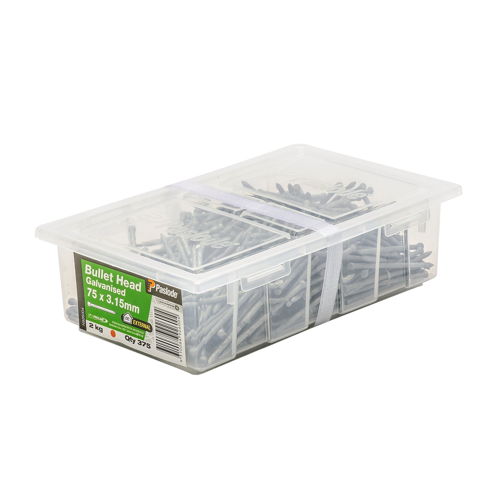 Paslode 75 x 3.15mm 2kg Galvanised Steel Bullet Head Nails - 375 Pack